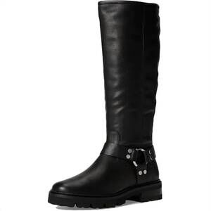 NEW FRYE women's harness tall leather zip-up boots in black